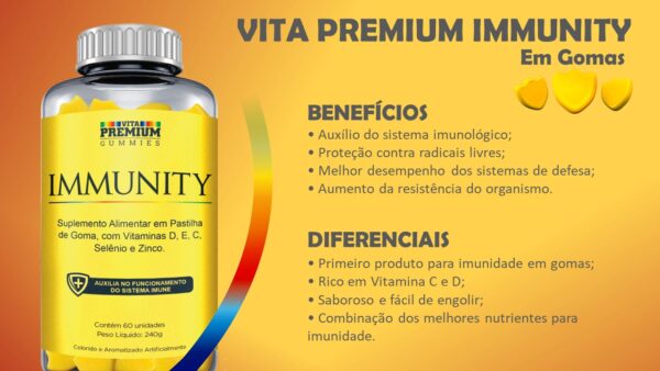 Vita Premium Immunity com 60 gomas abacaxi-4101